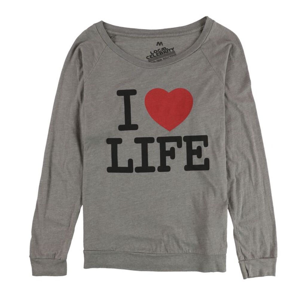 Local Celebrity Womens I Heart Life Graphic T-Shirt, NWT